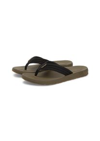 Zehentrenner Tommy Hilfiger "MOLDED HILFIGER LTH BEACH SANDAL", Herren, Gr. 45, Textil, braun (schwarz), Schuhe Zehentrenner, Sommerschuh, Dianette, Flat mit dezentem Label