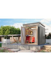 Ger&auml;tehaus Karibu "Titanium 2", graualuminium, Metall, Ger&auml;teh&auml;user, Ger&auml;tehaus