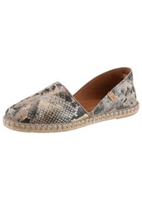 Espadrille VERBENAS "CARMEN", Damen, Gr. 38, ungef&uuml;ttert, bunt (schlangendruck), Leder, Reptilienpr&auml;gung, Schuhe Espadrille, Slipper, Schlupfschuh, Sommerschuh, Urlaubschuh in Reptil-Optik
