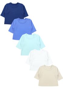 Langarmshirt TUPTAM "Shirt Baby Jungen Langarmshirt 5er Set", M&auml;dchen, Gr. 104, blau (blau_wei&szlig;_beige), Obermaterial: 100% Baumwolle CO., Shirts Langarmshirt