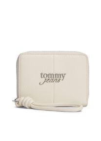 Geldb&ouml;rse Tommy Jeans "TJW BOLD MED ZA", Damen, beige, Lederimitat, unifarben, Basic, Kleinlederwaren Geldb&ouml;rse, Geldbeutel, Portemonnaie, Money Pocket mit Logoemblem
