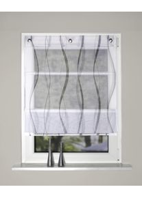 Magnetrollo Home Wohnideen "TUDOR", grau, B:100cm H:130cm, Obermaterial: 100% Polyester, Raffrollos, Magnetrollo, bedruckt