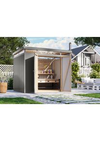 Ger&auml;tehaus Karibu "Titanium 3", graualuminium, Metall, Ger&auml;teh&auml;user, Ger&auml;tehaus