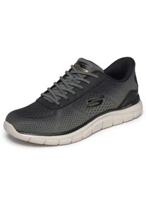 Slip-On Sneaker Skechers "TRACK", Herren, Gr. 47,5, Textil, grau (oliv, schwarz), Lederimitat, Textil, Schuhe Slip-On Sneaker, Schlupfschuh, Freizeitschuh, Sportschuh mit Memory Foam