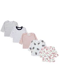 Langarmshirt TUPTAM "Shirt Baby M&auml;dchen Langarmshirt 5er Set", M&auml;dchen, Gr. 80, grau (farbenmix 3), Obermaterial: 100% Baumwolle CO., Shirts Langarmshirt