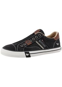 Slip-On Sneaker Mustang Shoes "Calogero", Herren, Gr. 40, schwarz, Baumwolle, Schuhe Slip-On Sneaker, Slipper, Freizeitschuh, Halbschuh mit Kontrastn&auml;hten