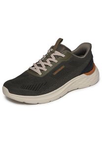 Slip-On Sneaker Skechers "GARNER", Herren, Gr. 40, olivgr&uuml;n, Textil, Schuhe Slip-On Sneaker, Slipper, Schn&uuml;rschuh mit Relaxed Fit