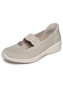 Ballerina Skechers "ARYA", Damen, Gr. 36, beige (natur), Textil, Schuhe Ballerina, Freizeitschuh, Schlupfschuh mit Handsfree Slip-Ins Funktion
