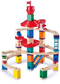 Kugelbahn-Bausatz HAPE "Quadrilla, Super Spiralburg", bunt, Kugelbahnen, Baby, Holz, Kunststoff, Kugelbahn-Bausatz, 129 tlg.