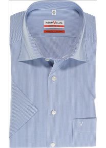 Kurzarmhemd MARVELIS, Herren, Gr. 46, N-Gr, blau, Web, Obermaterial: 100% Baumwolle, tailliert normal, Hemden Kurzarmhemd, Businesshemd, Kentkragen, modern fit