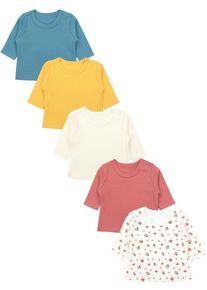 Langarmshirt TUPTAM "Shirt Baby M&auml;dchen Langarmshirt 5er Set", M&auml;dchen, Gr. 104, braun (beige_gelb_braun_pilze_blau), Obermaterial: 100% Baumwolle CO., Shirts Langarmshirt