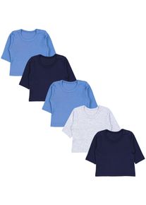 Langarmshirt TUPTAM "Shirt Baby Jungen Langarmshirt 5er Set", M&auml;dchen, Gr. 62, grau (blau grau mix uni), Obermaterial: 100% Baumwolle CO., Shirts Langarmshirt