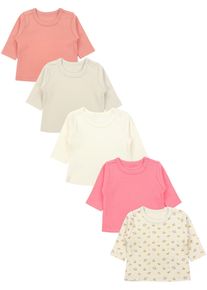 Langarmshirt TUPTAM "Shirt Baby M&auml;dchen Langarmshirt 5er Set", M&auml;dchen, Gr. 56, braun (grau_pink_blumen_rostbraun), Obermaterial: 100% Baumwolle CO., Shirts Langarmshirt