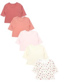 Langarmshirt TUPTAM "Shirt Baby M&auml;dchen Langarmshirt 5er Set", M&auml;dchen, Gr. 104, blau (punkte_braun_wei&szlig;_gr&uuml;n_pilze), Obermaterial: 100% Baumwolle CO., Shirts Langarmshirt