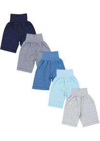 Pumphose TUPTAM "Pumphose Baby Sommershorts 5er Pack", M&auml;dchen, Gr. 86, N-Gr, blau (gerades bein, blau grau t&uuml;rkis), Obermaterial: 100% Baumwolle CO., Hosen Pumphose