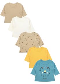 Langarmshirt TUPTAM "Shirt Baby Jungen Langarmshirt 5er Set", M&auml;dchen, Gr. 86, gelb (gelb_braun_l&ouml;we_pfeil_beige), Obermaterial: 100% Baumwolle CO., Shirts Langarmshirt