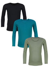 Unterhemd TUPTAM "Unterhemd Kinder Unisex Unterhemd Langarm 3er Pack", M&auml;dchen, Gr. 134, N-Gr, grau (farbenmix 3), Obermaterial: 100% Baumwolle CO., Unterhemden Unterhemd