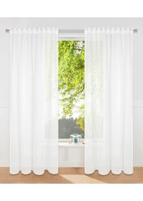 Gardine OTTO HOME "Dolly" Gr. 3, beige (naturwei&szlig;), B:140cm H:225cm, Polyester, Polyester, Gardinen, Gardine, transparent, glatt, gewebt