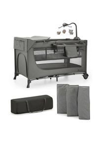 Kinderkraft Reisebett, Dunkelgrau, 60x120 cm, zusammenklappbar, Ausstieg, Babym&ouml;bel & Kinderm&ouml;bel, Babyzimmer, Babybetten, Reisegitterbetten