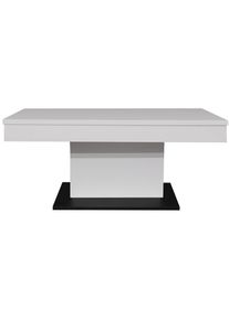 Mid.you , Schwarz, Wei&szlig; , Metall, Holzwerkstoff , rechteckig , 58-77x60x110 cm , DIN EN ISO 9001 , h&ouml;henverstellbar , Wohnzimmer, Wohnzimmertische, Couchtische, Couchtische Metall