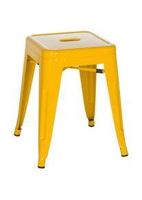 Mid.you , Gelb , Metall , quadratisch , 39x46x39 cm , stapelbar , Wohnzimmer, Hocker