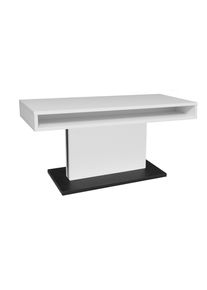 Mid.you , Schwarz, Wei&szlig; , Metall, Holzwerkstoff , rechteckig , 58-77x60x110 cm , DIN EN ISO 9001 , h&ouml;henverstellbar, offenes Fach , Wohnzimmer, Wohnzimmertische, Couchtische, Couchtische Metall