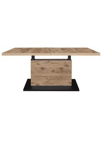 Mid.you , Schwarz, Eichefarben , Metall, Holzwerkstoff , rechteckig , 56-75x70x120-160 cm , DIN EN ISO 9001 , ausziehbar, h&ouml;henverstellbar , Wohnzimmer, Wohnzimmertische, Couchtische, Couchtische Metall