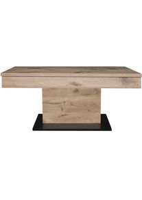 Mid.you , Schwarz, Eichefarben , Metall, Holzwerkstoff , rechteckig , 58-77x60x110 cm , DIN EN ISO 9001 , h&ouml;henverstellbar , Wohnzimmer, Wohnzimmertische, Couchtische, Couchtische Metall