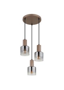 Globo , Klar, Schwarz, Chromfarben, Cappuccino , Metall, Kunststoff, Glas , 150 cm , CE , Beleuchtung, Innenleuchten, H&auml;ngeleuchten