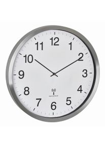 Funkuhr Wanduhr Wei&szlig;/Alufarben