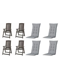 Gartenstuhl-Set Aruba 8-tlg. Grau