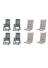 Gartenstuhl-Set Tampa 8-tlg. Gr&uuml;n/Taupe