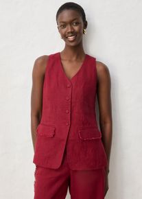 Gilet in stile sartoriale in puro lino, Rosso, Taglia 50, bonprix