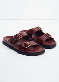 Ciabattine con fibbie, Rosso, Taglia 42, bonprix