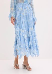 Gonna lunga in chiffon leggero, Blu, Taglia 50, bonprix