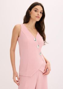 Blazer smanicato con bottoni decorativi, rosa, Taglia 44, bonprix