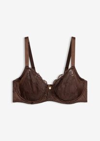Reggiseno con ferretto ed effetto lucido, Marrone, Taglia 95C, bonprix
