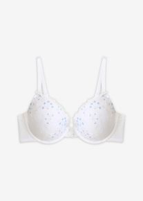 Reggiseno con coppe preformate e ricami delicati, Bianco, Taglia 75B, bonprix