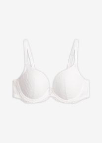 Reggiseno push-up in pizzo raffinato, Bianco, Taglia 70A, bonprix