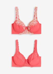 Reggiseno con ferretto e pizzo finemente lavorato (pacco da 2), Fucsia, Taglia 95C, bonprix