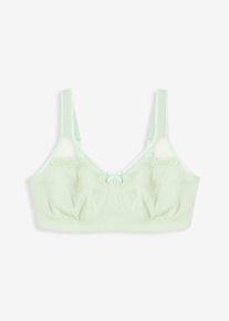 Reggiseno contenitivo senza ferretto con morbido cotone biologico, Verde, Taglia 100C, bonprix