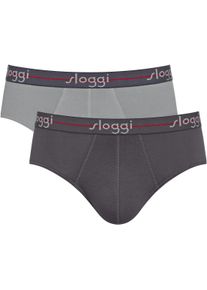 Midislip Sloggi "men Start Midi C2P box", Herren, Gr. 6, schwarz (schwarz combination), Single Jersey, Obermaterial: 96% Baumwolle, 4% Elasthan, k&ouml;rpernah, Unterhosen Midislip, moderne bequeme Basics
