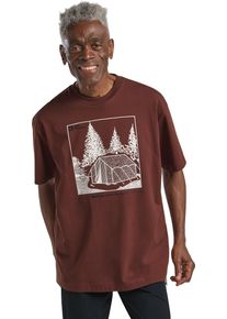 T-Shirt Jack Wolfskin "FREEROAMER T M", Herren, Gr. XL (54/56), tent, schwarzrust, Obermaterial: 100% Baumwolle, Shirts T-Shirt
