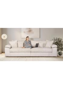 Big-Sofa Home Affaire "Soft&Cosy XXL, B: 303 cm - OTTO. Verl&auml;ssliche Qualit&auml;t.", cream, B:303cm T:123cm, 100% Polyester, Sofas, Big-Sofa, Mega-Sofa, Cord oder Chenille-Struktur, mit Federkern & 4 Zierkissen