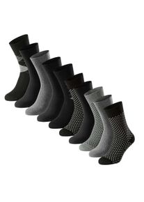 Kurzsocken Schiesser "Socken Bluebird 10P 10er Pack", Damen, Gr. 43-46, schwarz (schwarz, gepunktet, schwarz, raute), Obermaterial: 77% Baumwolle CO. 22% Polyamid PA. 1% Elasthan EL., Socken Kurzsocken