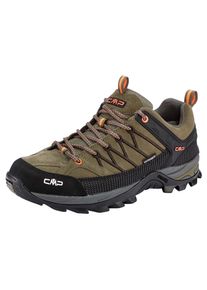 Wanderschuh CMP "RIGEL LOW WP TREKKING SHOES", Herren, Gr. 40, gr&uuml;n (olive, flame), Leder, Schuhe Wanderschuh, wasserdicht