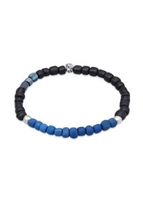 Armkette Kuzzoi "Armband Glas Beads 925 Silber" Gr. 210, blau (dunkelblau), Armb&auml;nder, Herren, 210, Silber 925 (Sterlingsilber), Armkette