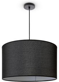 Paco Home Pendelleuchte "HUGO CANVAS UNI COLOR", schwarz (schwarz schwarz), &Oslash; 45,5cm H: 27cm, Leuchten, Wohnzimmer Stoff Lampenschirm Skandinavisch Uni Pendelleuchte Modern, Pendelleuchte