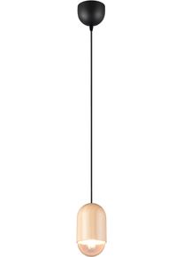 REALITY LEUCHTEN Pendelleuchte "NARA, H&auml;ngelampe inkl. Leuchtmittel 1x E27 806 Lumen 2700K warmwei&szlig;", beige (holzfarben, schwarz), 1, &Oslash; 10,5cm H: 150cm, 2 Stk., Leuchten, H&auml;ngeleuchte in schlichtem Design &Oslash; 11cm, Leuchtmittel wechselbar, Pendelleuchte
