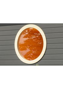 Saunafenster Karibu "rund, Klarglas", wei&szlig; (elfenbeinwei&szlig;), B:84cm H:84cm, Glas, Massivholz, Fenster, Saunafenster, f&uuml;r nat&uuml;rliches Licht im Saunainnenraum